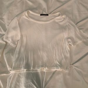 Brandy white ribbed crop top